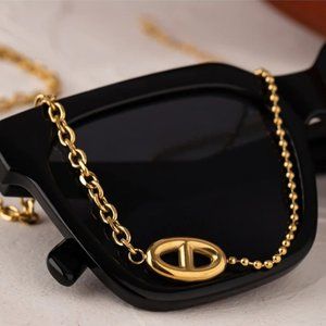 18K Gold Plated Geometric Pendant Necklace